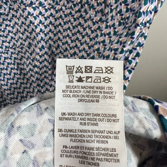 Boden Easy Jersey Shirt Dress Size 16/18 R Purple Green Preppy Twee Work Office - Picture 8 of 8